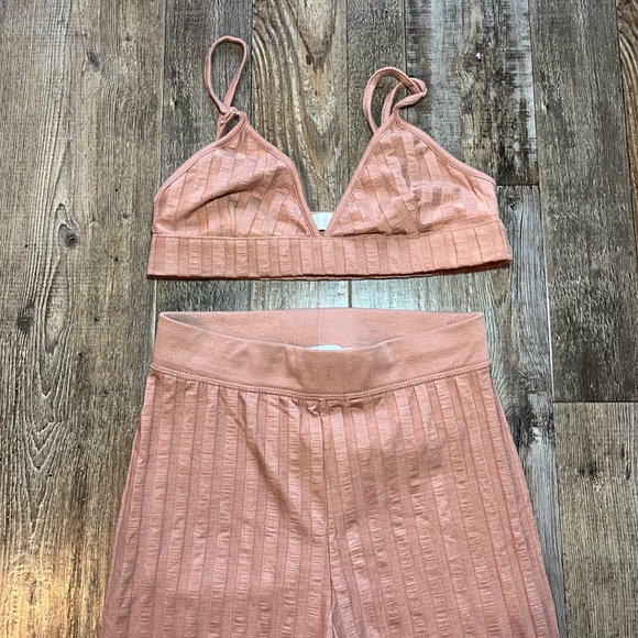 Jonathan Simkhai Standard SET Rikki Ribbed Bralette and Wide Leg Pants Small - Picture 4 of 9